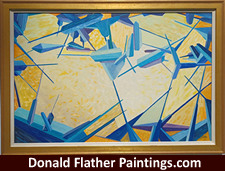 Original abstract oil painting on panel from the 1960's by renown Canadian Artist, Donald Flather